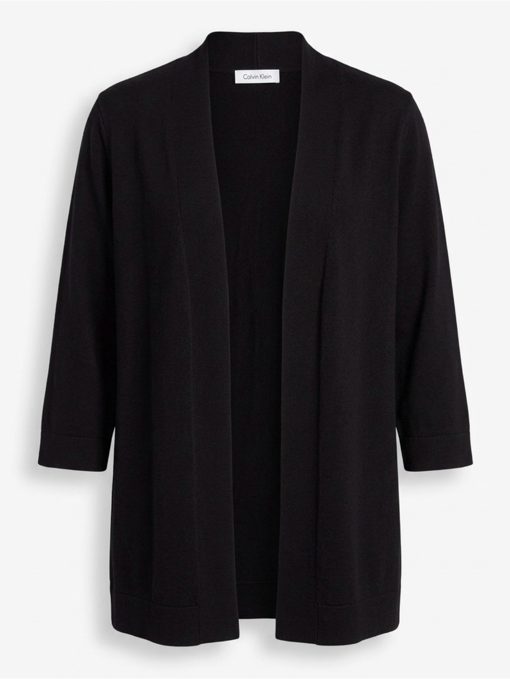 Calvin Kline Cardigan Sweater Black 3/4 sleeves size XL EUC a staple piece